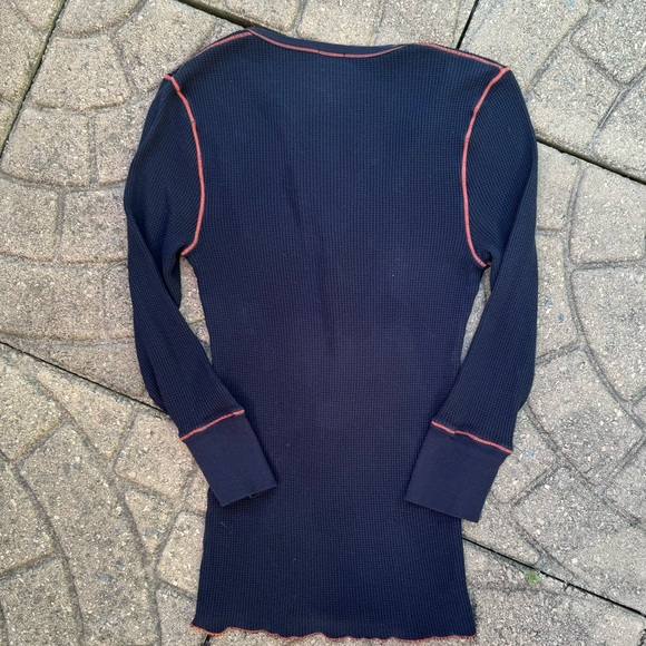 Splendid Black & Orange(ish) Quarter Arm Length Waffle Knit Top - Picture 2 of 4